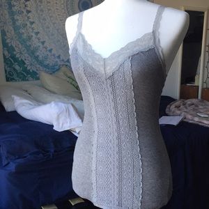 Hollister Grey Long Lace Tank